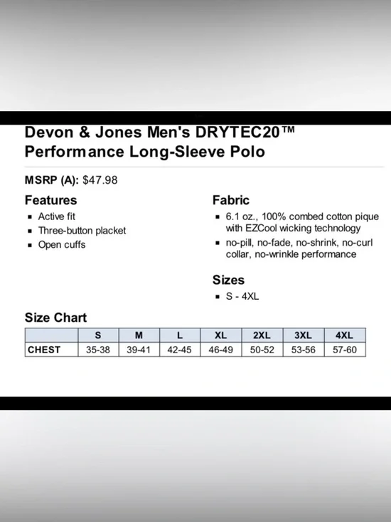 Performance Long-Sleeve Polo - Picture 4 of 4